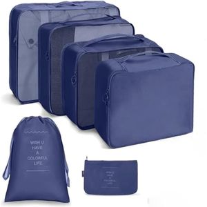 LANSKLBD Juego de 8 cubos de embalaje para maletas, organizadores de equipaje de viaje, esenciales
