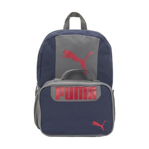 Puma - Mochila y lonchera para niños, Combo de mochila para almuerzo, Negro/Rojo