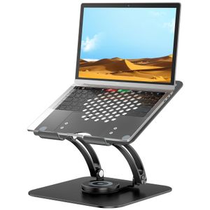 tounee Soporte giratorio para laptop para escritorio, soporte ajustable para computadora portátil
