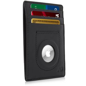 Access Denied AirTag Holder Slim Wallet Cuero Genuino RFID Bloqueo Regalos Para Hombres, Crazyhorse