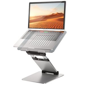 Soporte ergonómico para computadora portátil para escritorio, elevador de laptop sentado a pie,