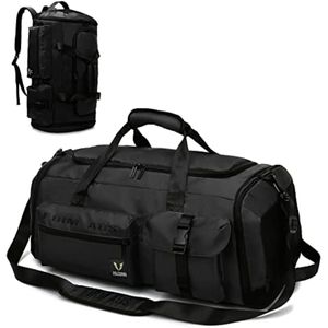Eslcorri Bolsa de viaje de 65L para mujer, bolsa de gimnasio deportiva grande 3 en 1, Negro -,