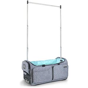 Mavii Perchero de ropa de lona con ruedas de 28 pulgadas, bolsa plegable de viaje, perchero de