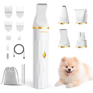 FERRISA Kit silencioso de aseo para perros, cortapelos inalámbricos 4 en 1 para profesionales de