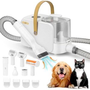 Kit de aseo para perros, kit de aseo para mascotas y succión al vacío 99% peluquero de pelo de