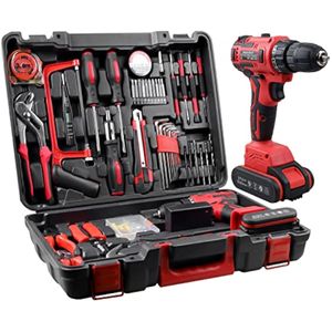 jar-owl Kit de taladro inalámbrico de 21 V Max, sin escobillas, juego de herramientas con taladro y