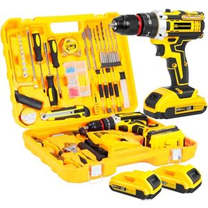 Kit de herramientas de 21 V con taladro, juego de 120 brocas inalámbricas de 21 V con portabrocas de