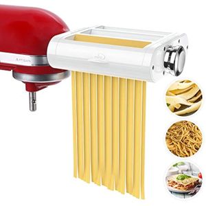 ANTREE - Juego de accesorios para hacer pasta 3 en 1 para batidoras KitchenAid, incluye rodillo de