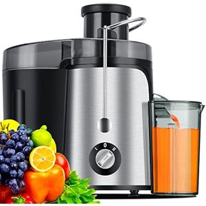 Máquina exprimidora de 600 W con 3 pulgadas de boca ancha de 2 velocidades de ajuste, exprimidor