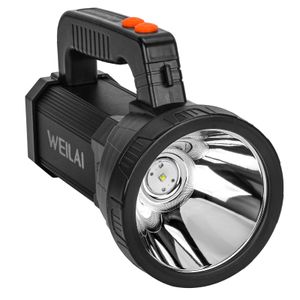 WEILAI Superbright - Linterna LED de mano potente de reflector, linterna recargable por USB,