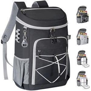 Mochila enfriadora, mochila térmica de 33 latas, aislada, a prueba de fugas, portátil, ligera, para