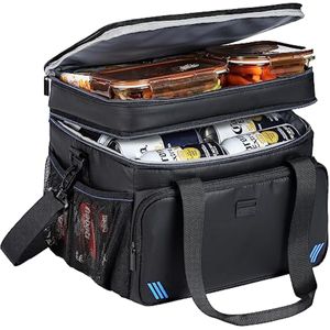 ZEEMO Bolsa térmica para hombres, bolsa de almuerzo con doble capa aislada de doble compartimento,