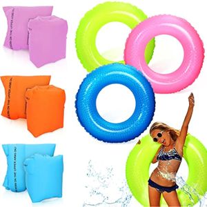 Juego de 6 flotadores inflables de piscina y flotadores de brazo, tubo de flotador, bandas de brazo,