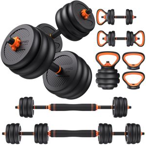FEIERDUN Adjustable Dumbbells, 20/30/40/50/70/90lbs Free Weight Set with Connector, 4 in1 Dumbbells