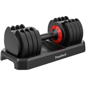 Mancuerna ajustable para hombres y mujeres con mango de metal antideslizante, ajuste rápido de peso