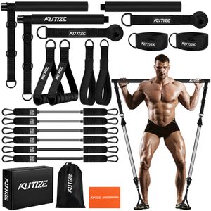 Kit de barra de pilates con bandas de resistencia, equipo de pilates resistente para hombres, barra