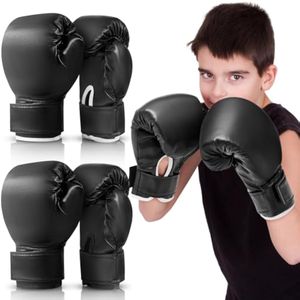 2 pares de guantes de boxeo para niños, 6 onzas, guantes pesados para saco de boxeo, kickboxing,