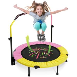 Mini trampolín plegable de 40 pulgadas con mango de esponja, 38 a 46 pulgadas, mini trampolín de