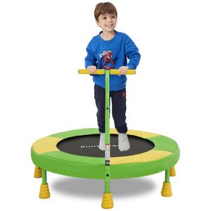 SkyBound Trampolín infantil para interiores con asa, mini trampolín de 36 pulgadas para niños, cama