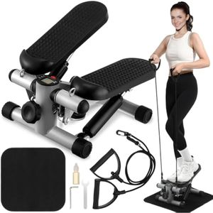 Escalera escalonada con capacidad de carga de 300 libras, con monitor LCD y bandas de resistencia