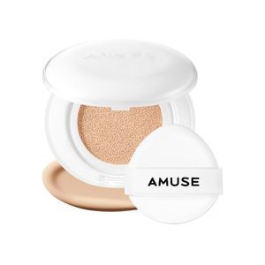 Amuse Base de cojín SEOUL Ceramic Skin Perfector (03 HONEY), duradera, ligera, semimate, cobertura