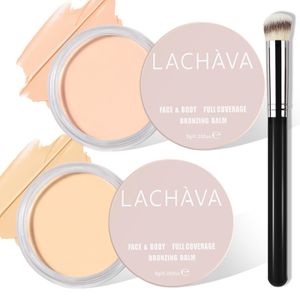 Kit de corrector de 2 piezas con brocha, cobertura completa, corrector de maquillaje en crema