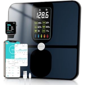 CHWARES - Báscula para peso corporal y grasa, báscula de peso recargable para pantalla grande,