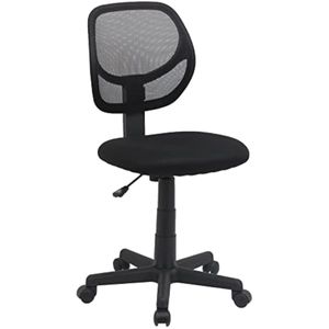 Amazon Basics Respaldo bajo, malla tapizada, ajustable, silla giratoria de escritorio de oficina