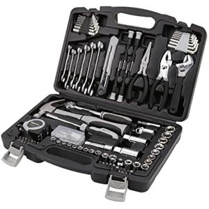 Amazon Basics - Kit de herramientas manuales para reparación de hogar y mecánico de 131 piezas