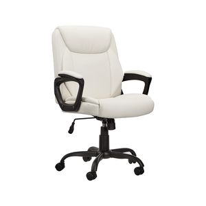 Amazon Basics Classic Puresoft - Silla de escritorio acolchada de poliuretano con respaldo medio y