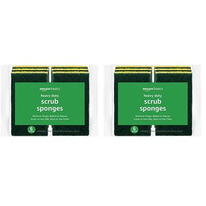 Amazon Basics Esponjas resistentes, 6 unidades, amarillo/verde