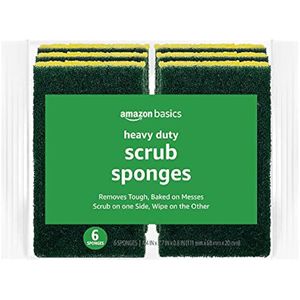 Amazon Basics Esponjas resistentes, 6 unidades, amarillo/verde