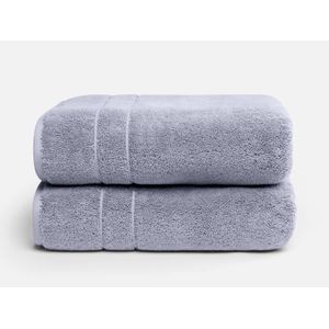 Brooklinen Juego de 2 toallas superafelpadas, color gris humo, 100% algodón, las mejores toallas de