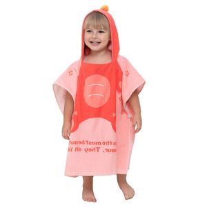 TONWHAR Toalla de playa con capucha para niños, toalla de playa de algodón con patrón de animales de