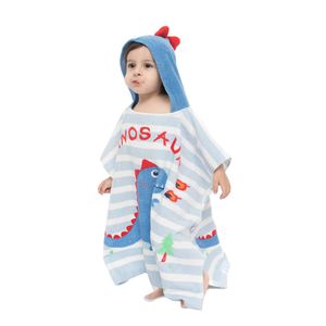 TONWHAR Toalla de playa con capucha para niños, toalla de playa de algodón con patrón de animales de