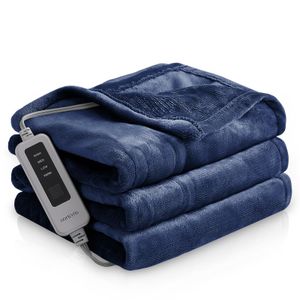 HOMLYNS Electirc Manta de tamaño matrimonial, manta térmica con temporizador de 3 horas de apagado
