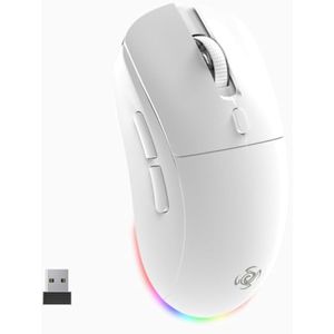 Ratón inalámbrico para juegos, triple modo 2.4G/USB-C/Bluetooth recargable con luces RGB de colores,