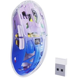 Ratón inalámbrico transparente A2 para juegos, modo dual BT 5.0/2.4G, ratón para juegos de PC,