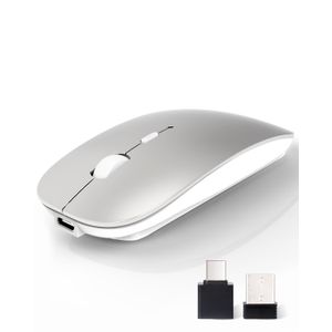 Ratón Bluetooth inalámbrico, (BT5.2/3.0 y USB 2.4G) Ratones ergonómicos portátiles de modo dual