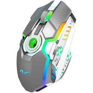 HXMJ - Ratones inalámbricos recargables para juegos con receptor USB y descomprimir Crystal