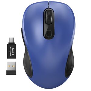 WisFox – Mouse inalámbrico de 2.4G para portátil, mouse ergonómico con receptor USB y 3 niveles