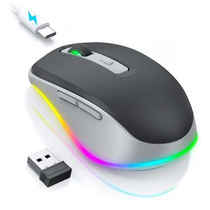 PEIOUS Ratón inalámbrico Jiggler - Ratones inalámbricos LED con motor de mouse integrado, mouse