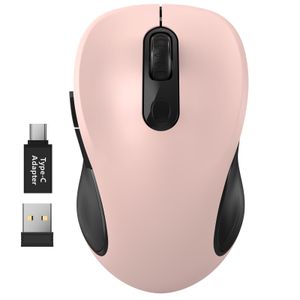 WisFox – Mouse inalámbrico de 2.4G para portátil, mouse ergonómico con receptor USB y 3 niveles