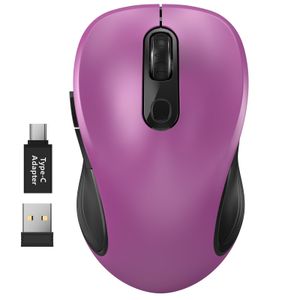 WisFox – Mouse inalámbrico de 2.4G para portátil, mouse ergonómico con receptor USB y 3 niveles