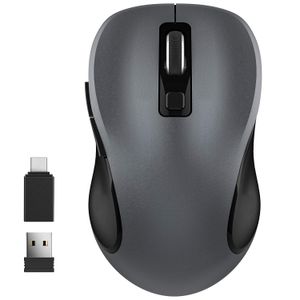 WisFox – Mouse inalámbrico de 2.4G para portátil, mouse ergonómico con receptor USB y 3 niveles