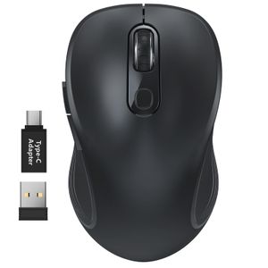 WisFox – Mouse inalámbrico de 2.4G para portátil, mouse ergonómico con receptor USB y 3 niveles