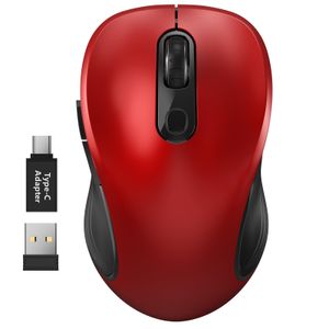 WisFox – Mouse inalámbrico de 2.4G para portátil, mouse ergonómico con receptor USB y 3 niveles