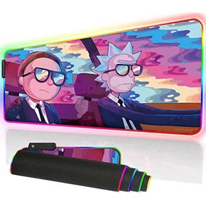 Alfombrilla de mouse RGB para juegos con luz LED, base de goma, tapete de escritorio colorido para