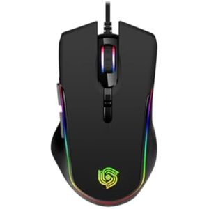 Ratón para juegos con cable, mouse con cable pesado con retroiluminación RGB y 4 DPI ajustables