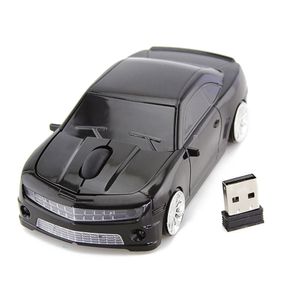 Forma de coche ratón inalámbrico ergonómico ratón óptico USB receptor 3D 2.4GHz 1600DPI para PC